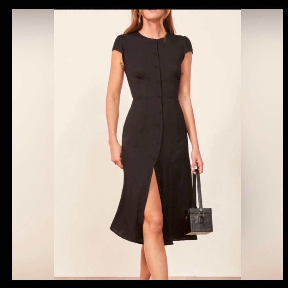 Reformation Fauna Dress, Black, Size 0, EUC